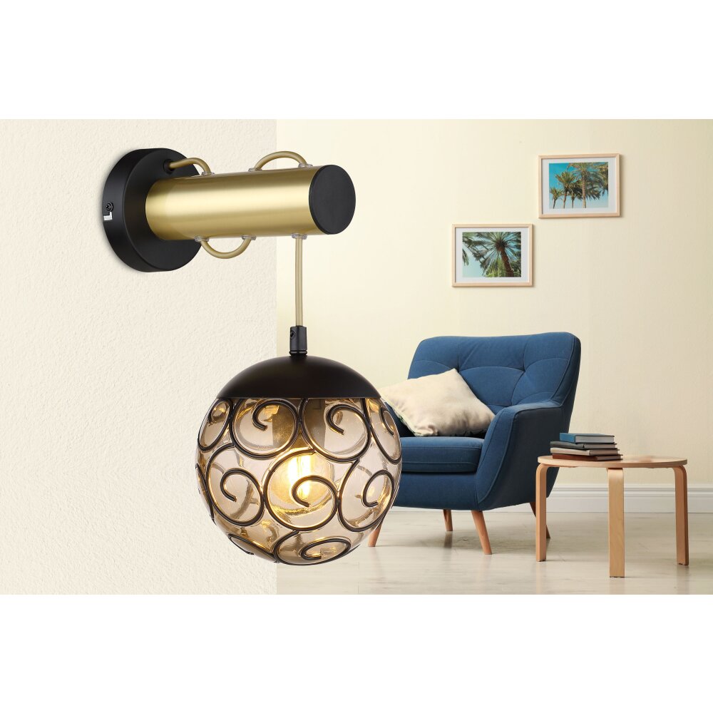 Globo FITZ Muurlamp Zwart, 1-licht main product photo
