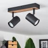 Javel Plafondlamp Bruin, houtlook, Zwart, 2-lichts