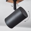 Javel Plafondlamp Bruin, houtlook, Zwart, 2-lichts