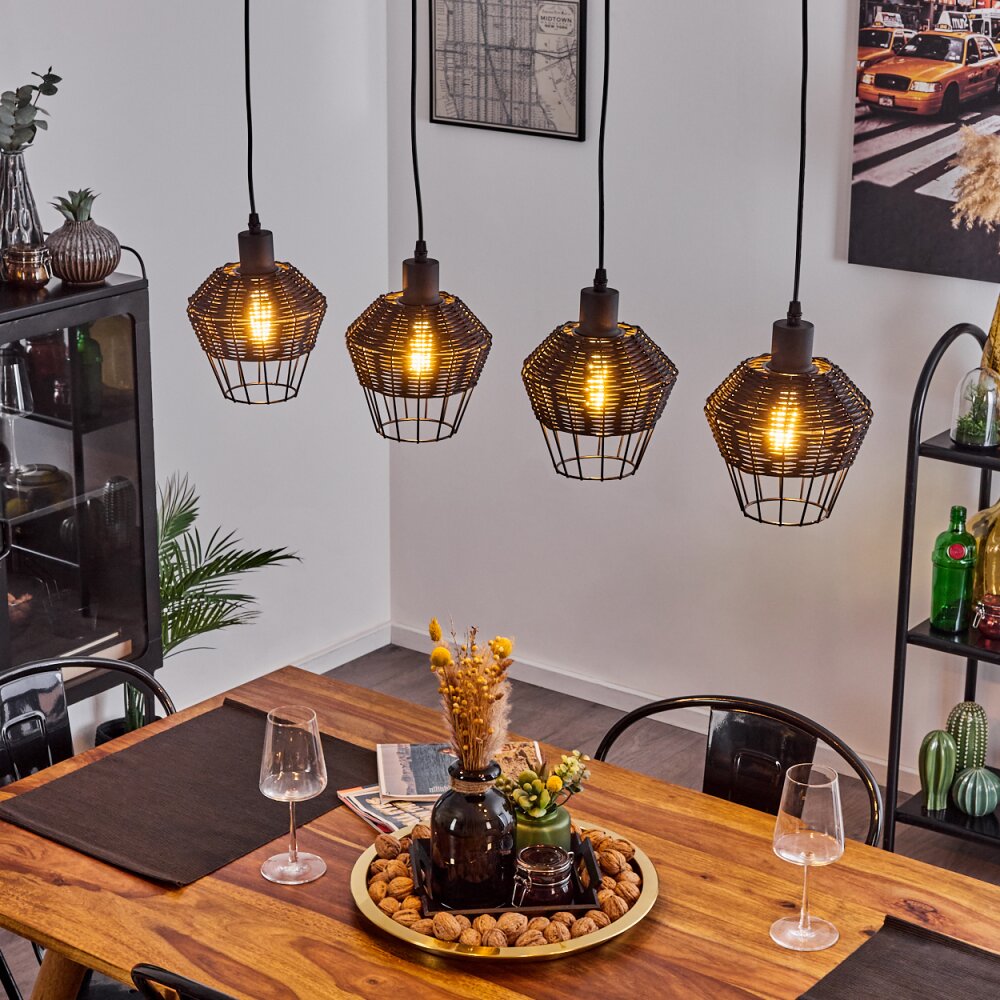 Benagil Hanglamp Zwart, 4-lichts main product photo