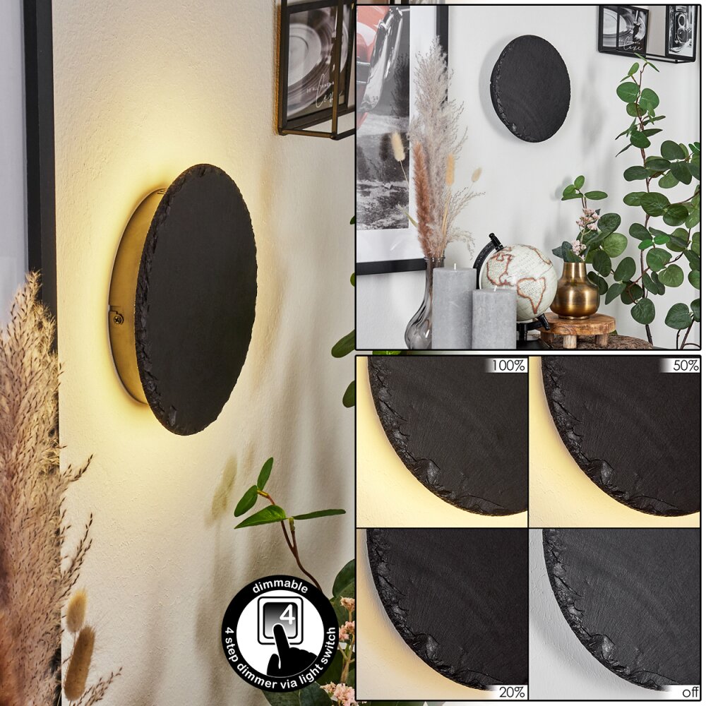 Guadramil Muurlamp LED Zwart, 1-licht main product photo