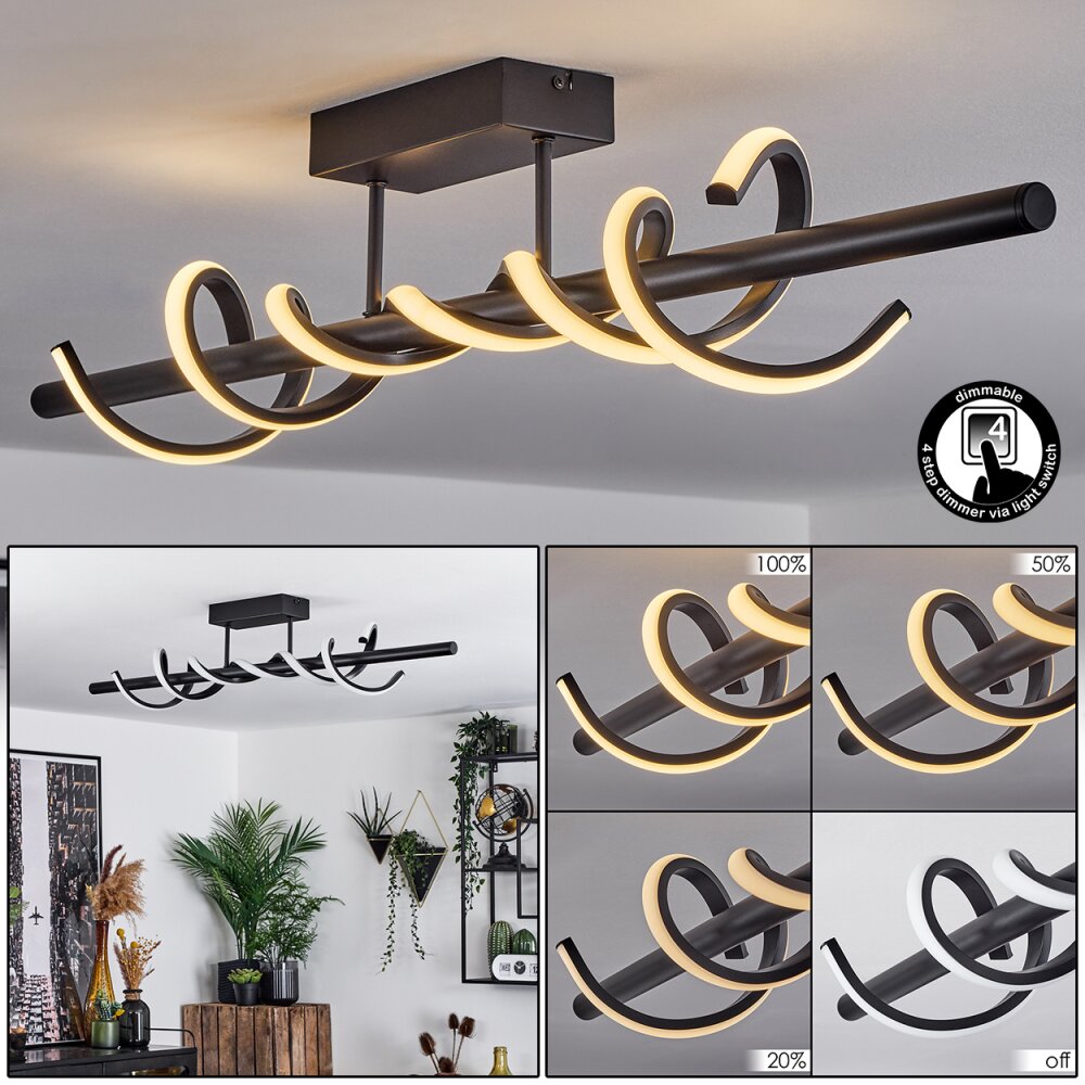 Alvarim Plafondlamp LED Zwart, 1-licht main product photo