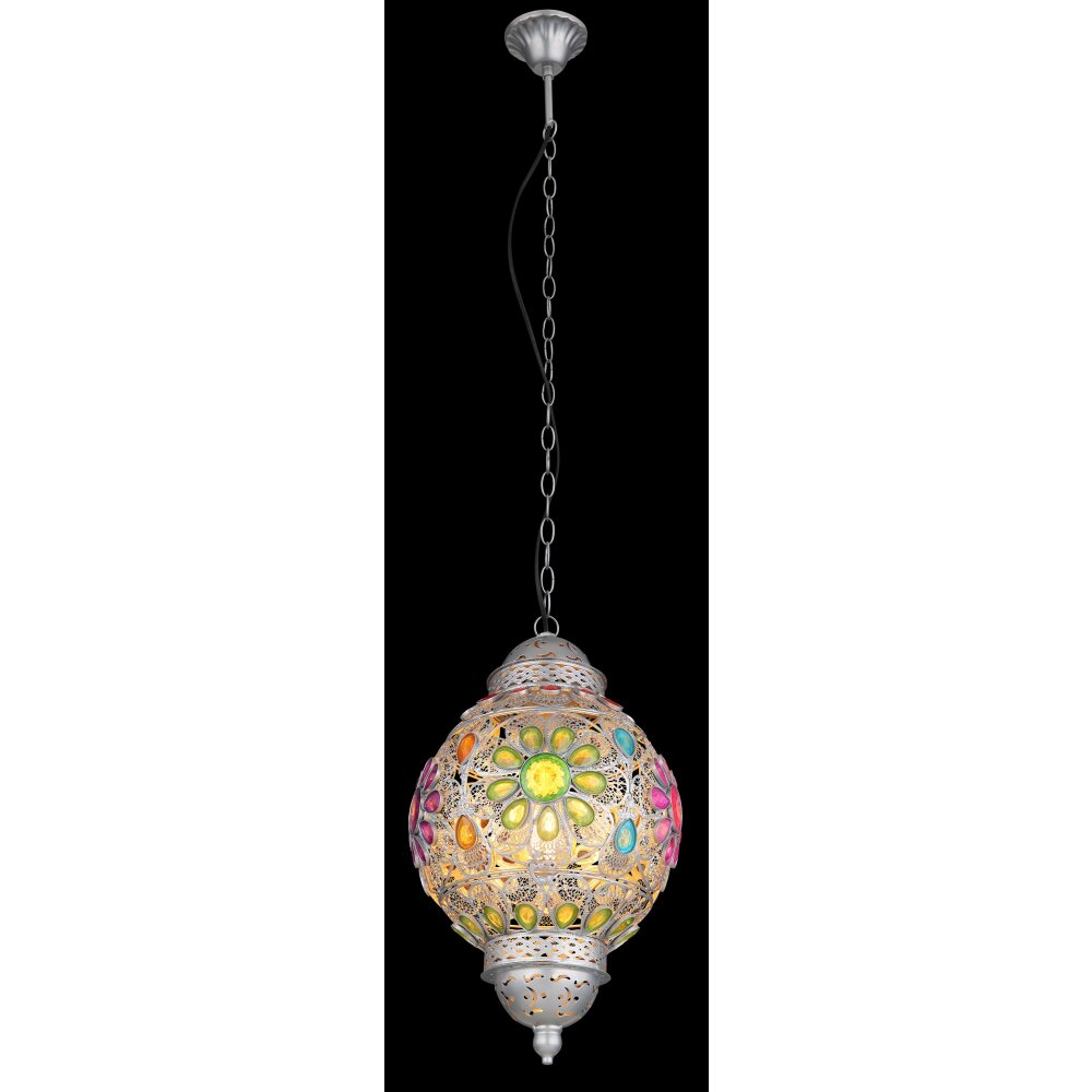 Globo GELASIUS Hanger Grijs, Zilver, 1-licht