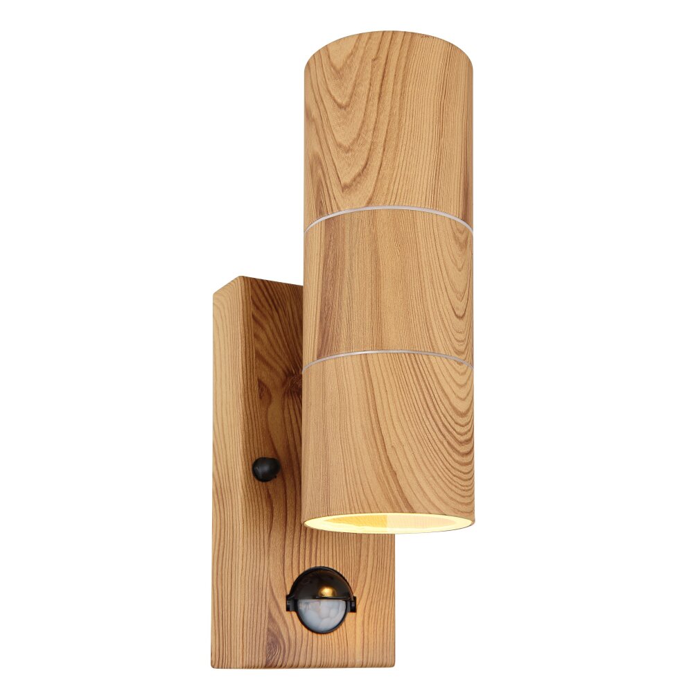 Globo STYLE Buiten muurverlichting houtlook, 2-lichts, Bewegingsmelder main product photo