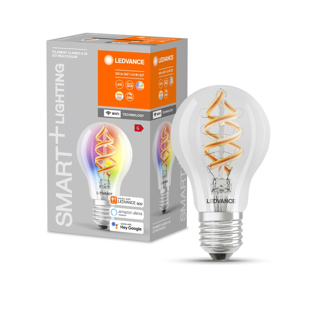 LEDVANCE SMART+ WiFi LED E27 4,5 Watt 2700 Kelvin 300 Lumen main product photo