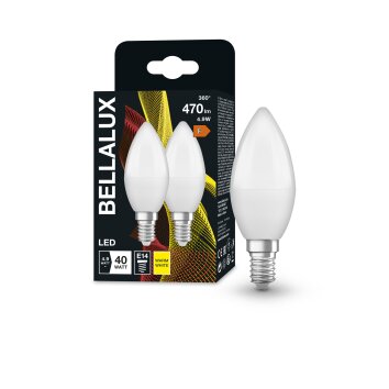 BELLALUX® Set van 2 LED E14 4,9 Watt 2700 Kelvin 470 Lumen BELLALUX® Set van 2 LED E14 4,9 Watt 2700 Kelvin 470 Lumen