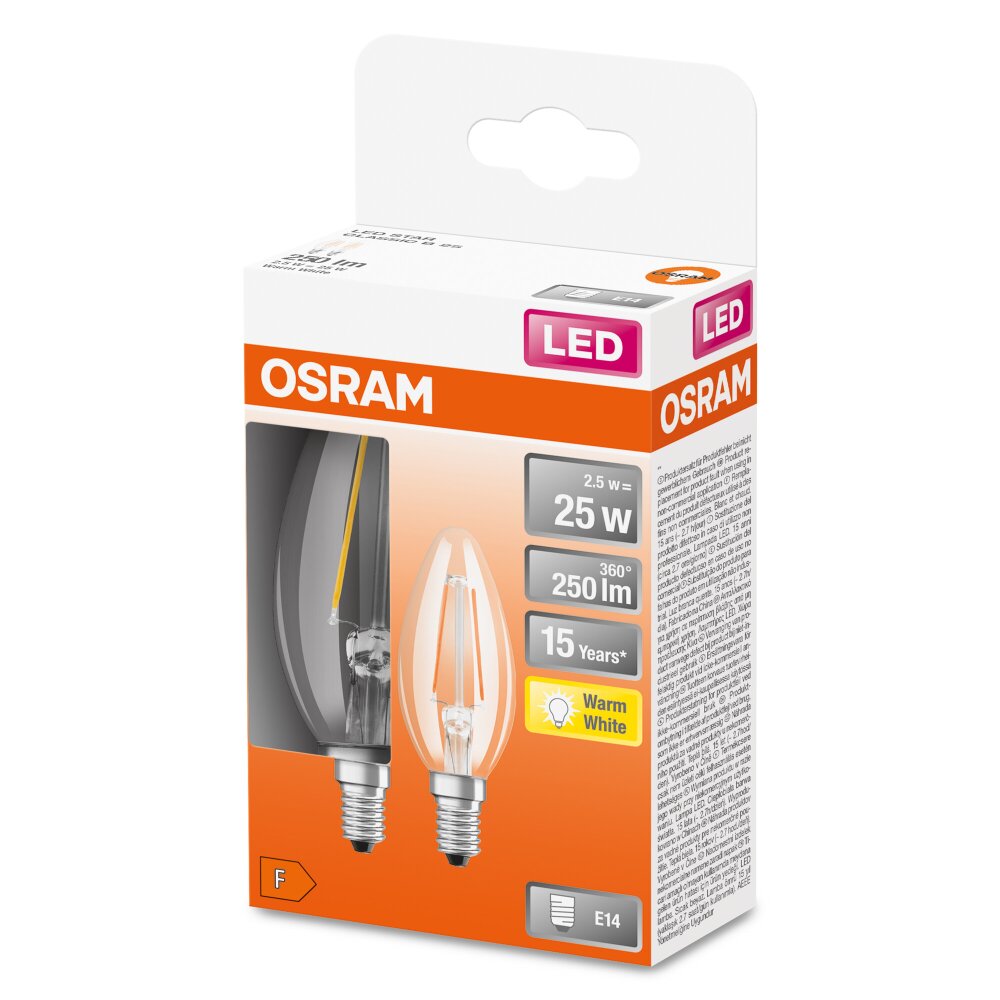 OSRAM LED Retrofit Set van 2 E14 2,5 Watt 2700 Kelvin 250 Lumen main product photo