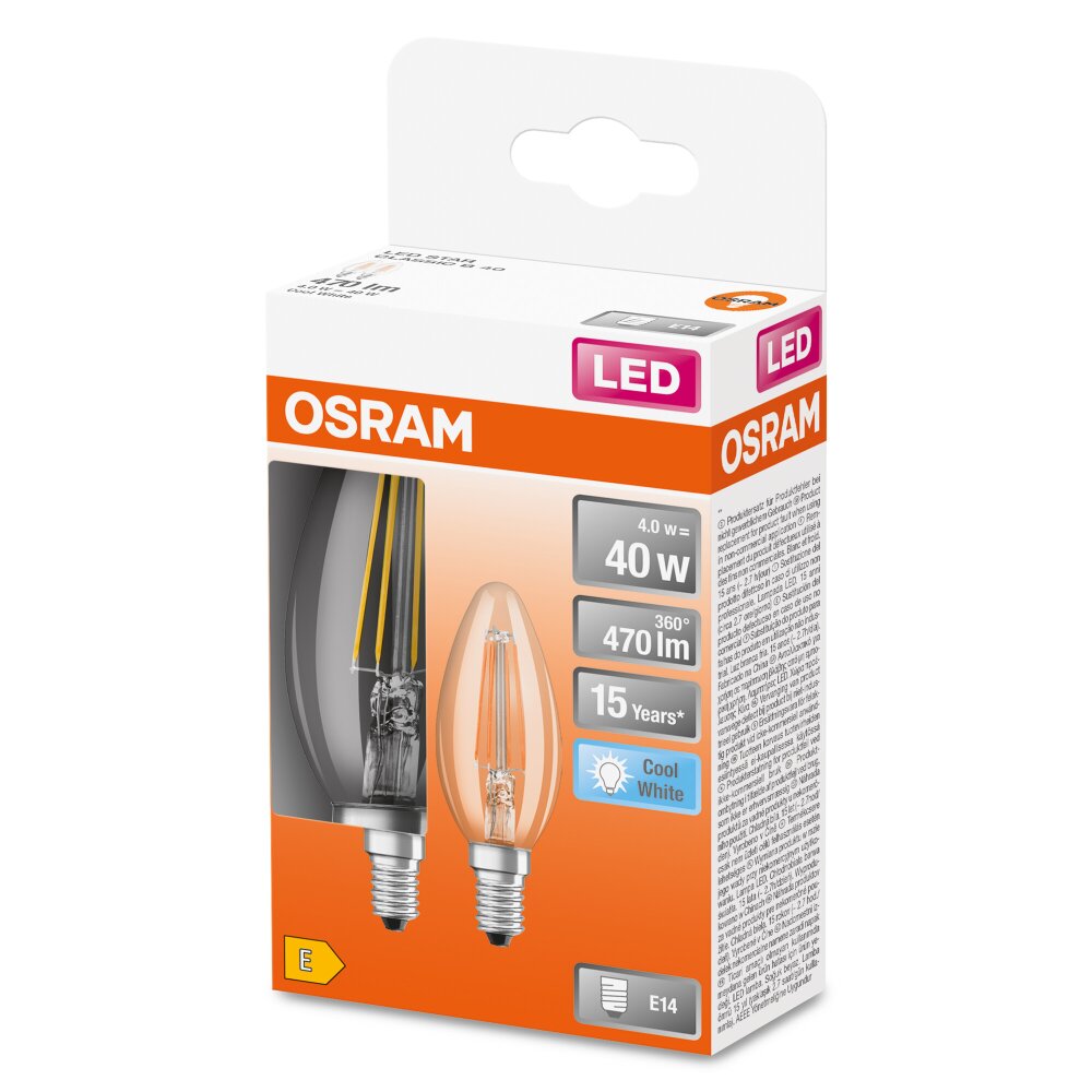 OSRAM LED Retrofit Set van 2 E14 4 Watt 4000 Kelvin 470 Lumen main product photo