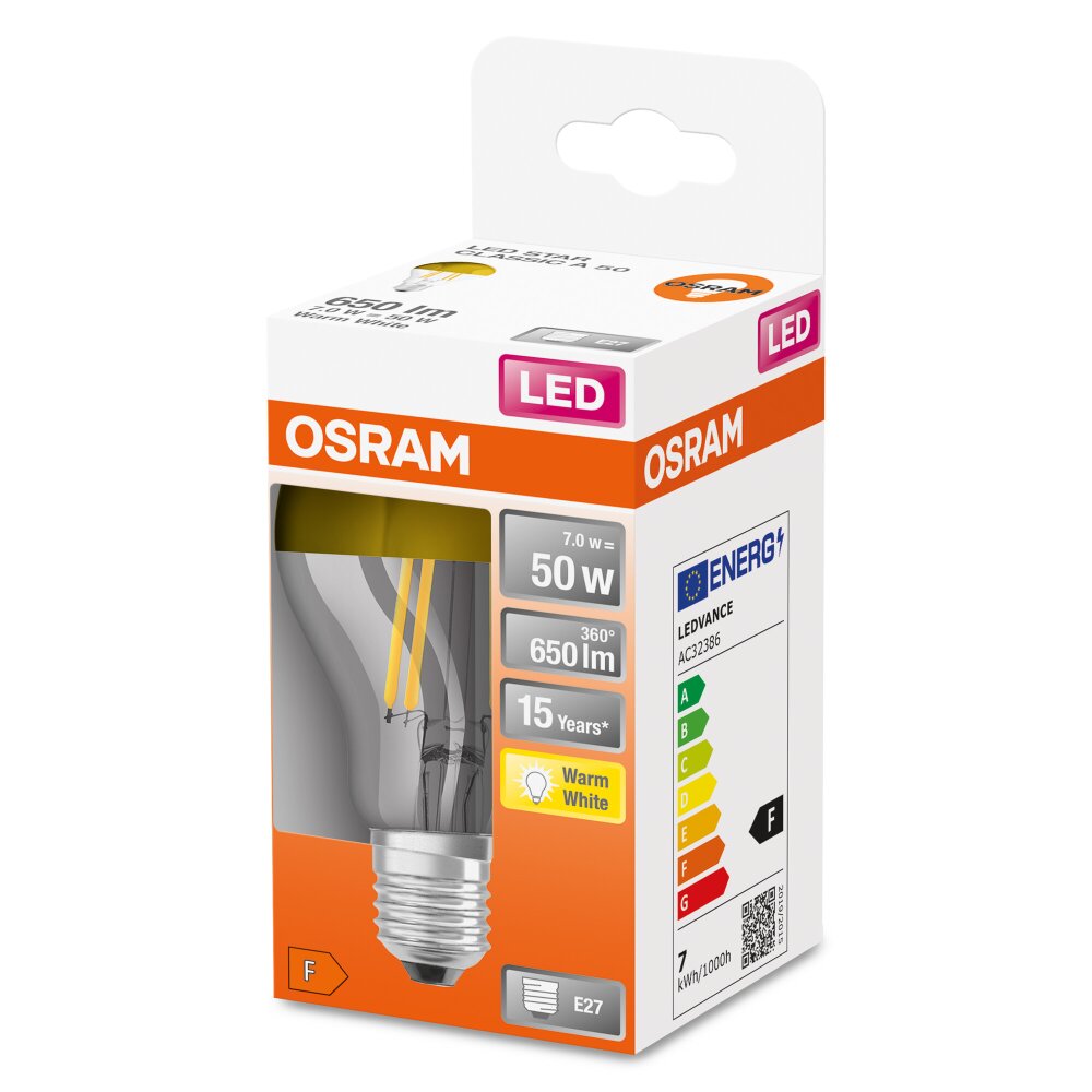 OSRAM LED Retrofit E27 7 Watt 2700 Kelvin 650 Lumen main product photo