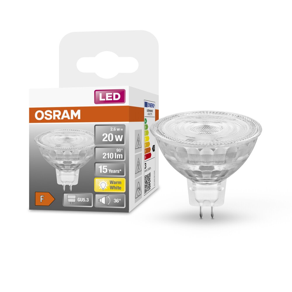 OSRAM LED STAR GU5.3 2,6 watt 2700 kelvin 210 lumen main product photo
