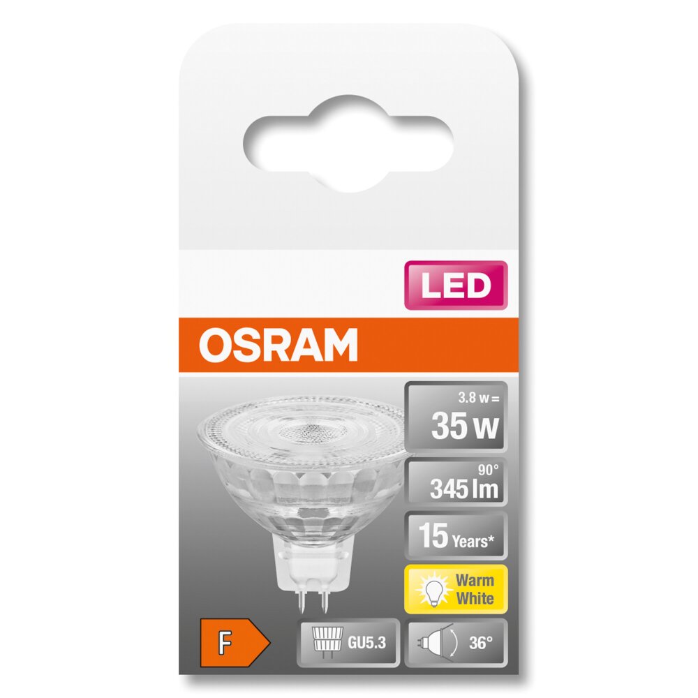 OSRAM LED STAR GU5.3 3,8 watt 2700 kelvin 345 lumen