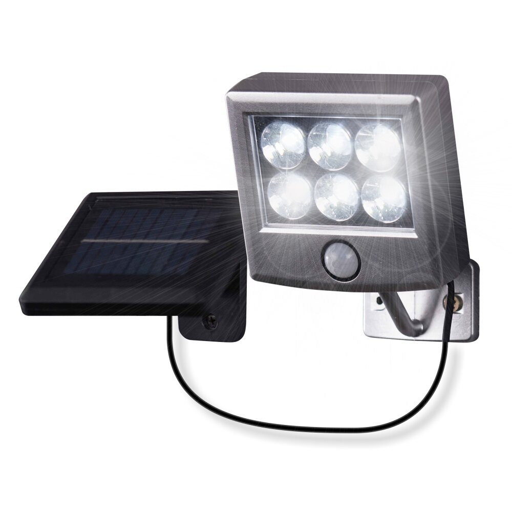 Globo SOLAR Buiten muurverlichting LED Zwart, Zilver, 6-lichts, Bewegingsmelder main product photo