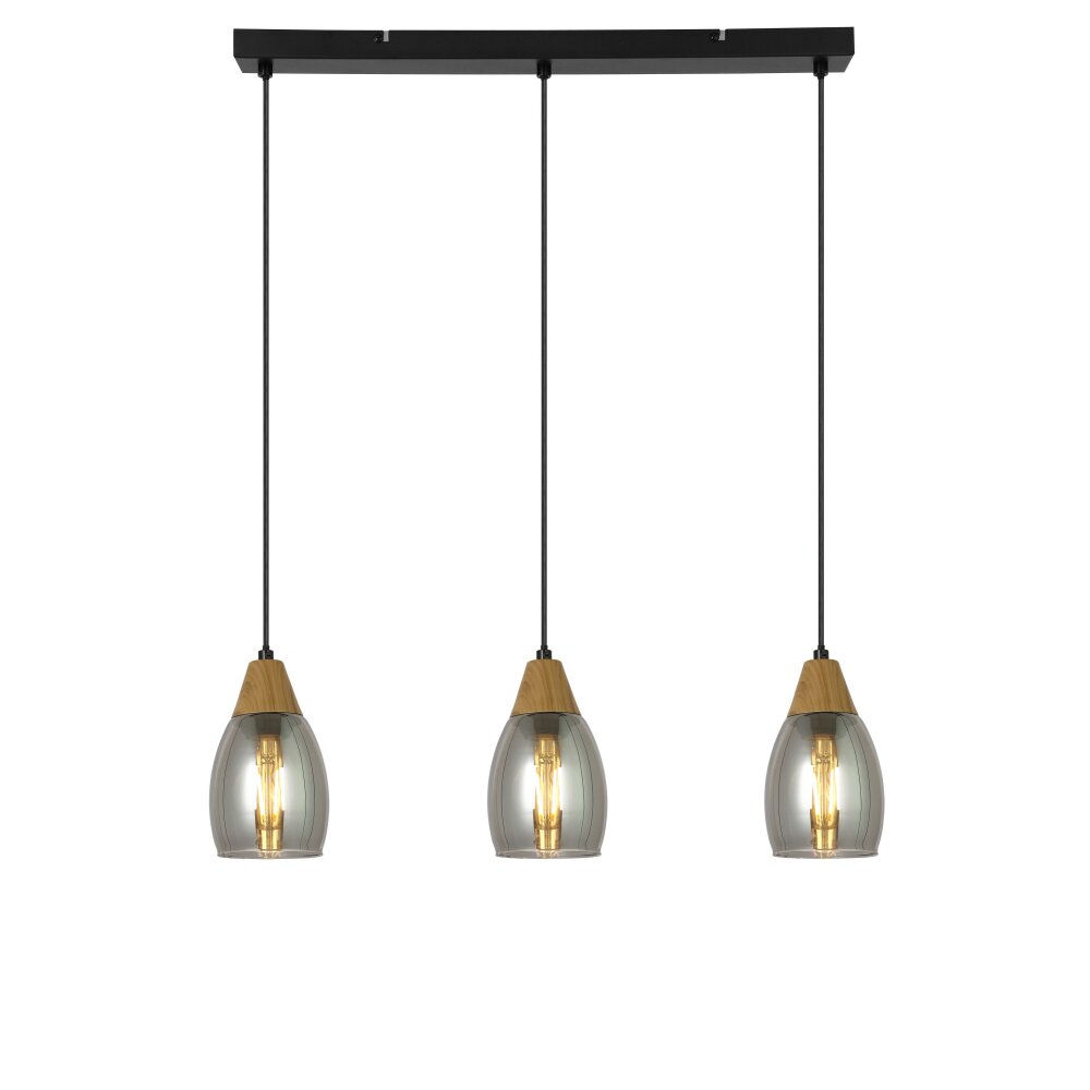 Globo REID Hanglamp Zwart, 3-lichts main product photo