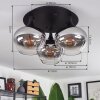 Azurara Plafondlamp Zwart, 3-lichts