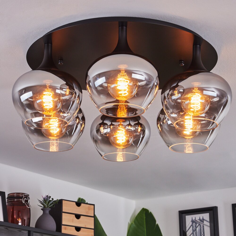 Azurara Plafondlamp Zwart, 6-lichts main product photo