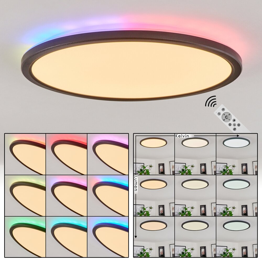 Hortinhas Plafondpaneel LED Zwart, 1-licht, Afstandsbediening, Kleurwisselaar main product photo