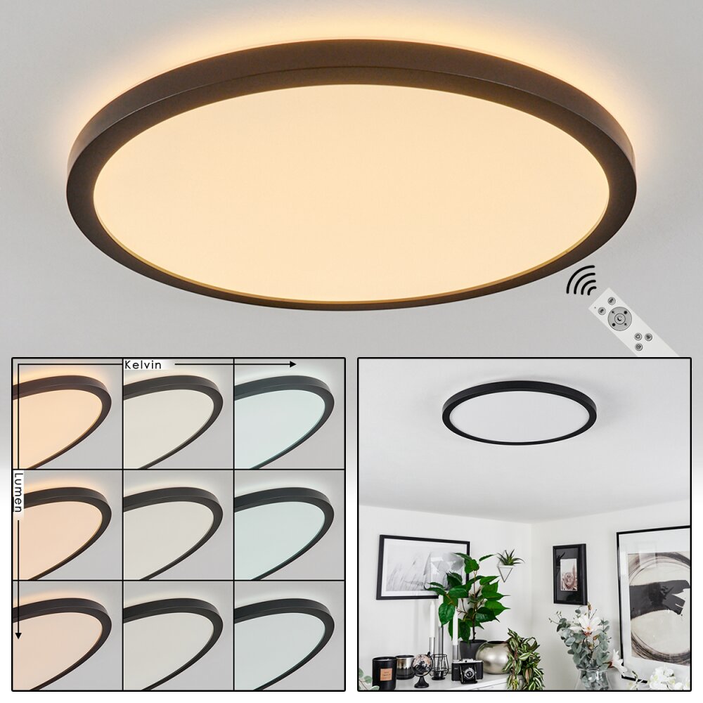 Sasinhosa Plafondpaneel LED Zwart, 1-licht, Afstandsbediening main product photo