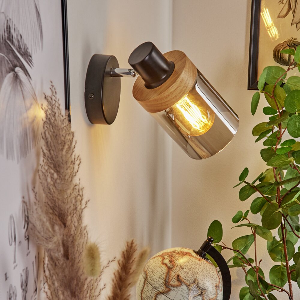 Azinhalinho Muurlamp Chroom, Zwart, 1-licht