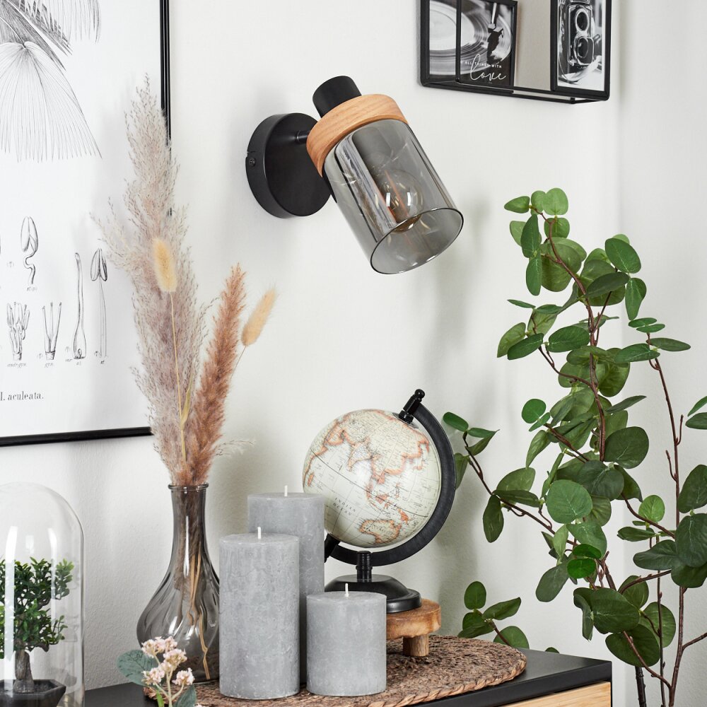Azinhalinho Muurlamp Chroom, Zwart, 1-licht