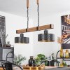 Chabian Hanglamp Bruin, houtlook, Zwart, 2-lichts