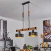 Chabian Hanglamp Bruin, houtlook, Zwart, 2-lichts