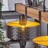 Chabian Hanglamp Bruin, houtlook, Zwart, 2-lichts