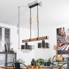 Chabian Hanglamp Bruin, houtlook, Zwart, 2-lichts