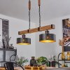 Chabian Hanglamp Bruin, houtlook, Zwart, 2-lichts
