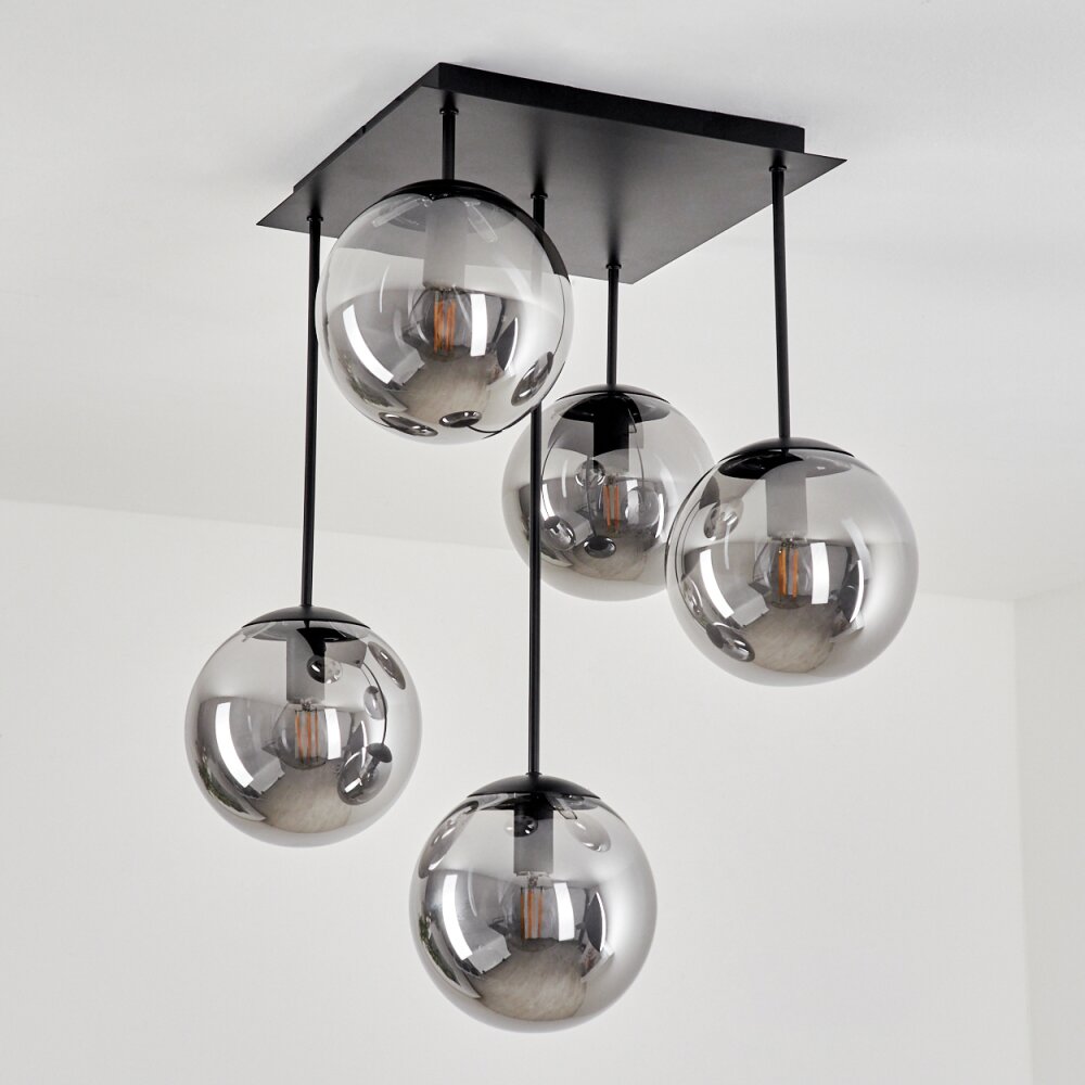Salamonde Plafondlamp Zwart, 5-lichts