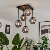 Salamonde Plafondlamp Zwart, 5-lichts
