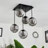 Salamonde Plafondlamp Zwart, 5-lichts