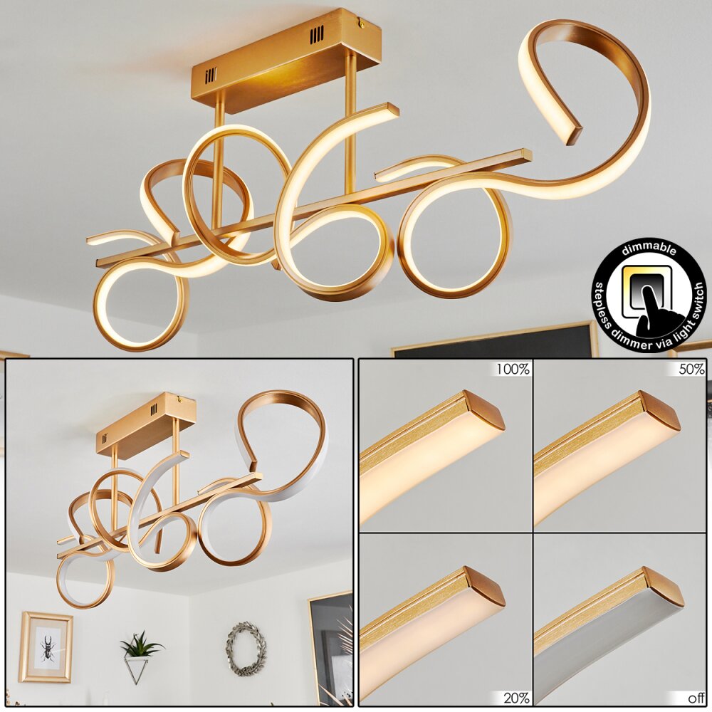 Gora Plafondlamp LED Messing, 3-lichts main product photo