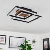 Walschbronn Plafondlamp LED Bruin, houtlook, Zwart, 1-licht