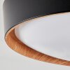 Louea Plafondlamp LED Bruin, houtlook, Zwart, 1-licht