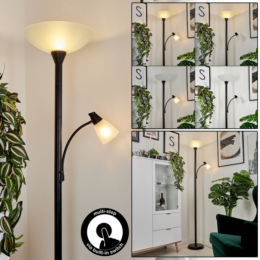 Phong Uplighter LED Zwart, 2-lichts main product photo