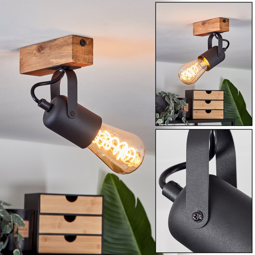 Kouk Plafondlamp Natuurlijke kleuren, Zwart, 1-licht main product photo
