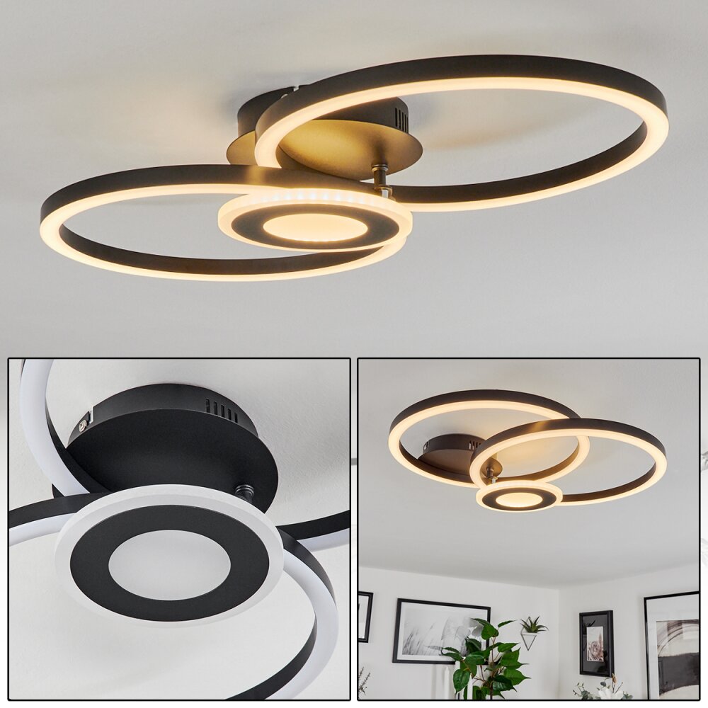 Serzedelo Plafondlamp LED Zwart, 1-licht main product photo