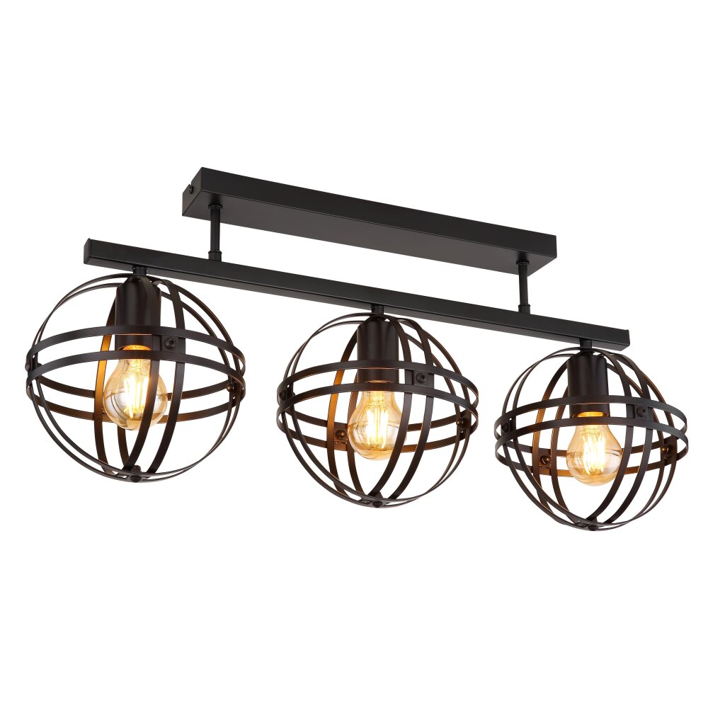 Globo TAMARA Plafondlamp Zwart, 3-lichts main product photo
