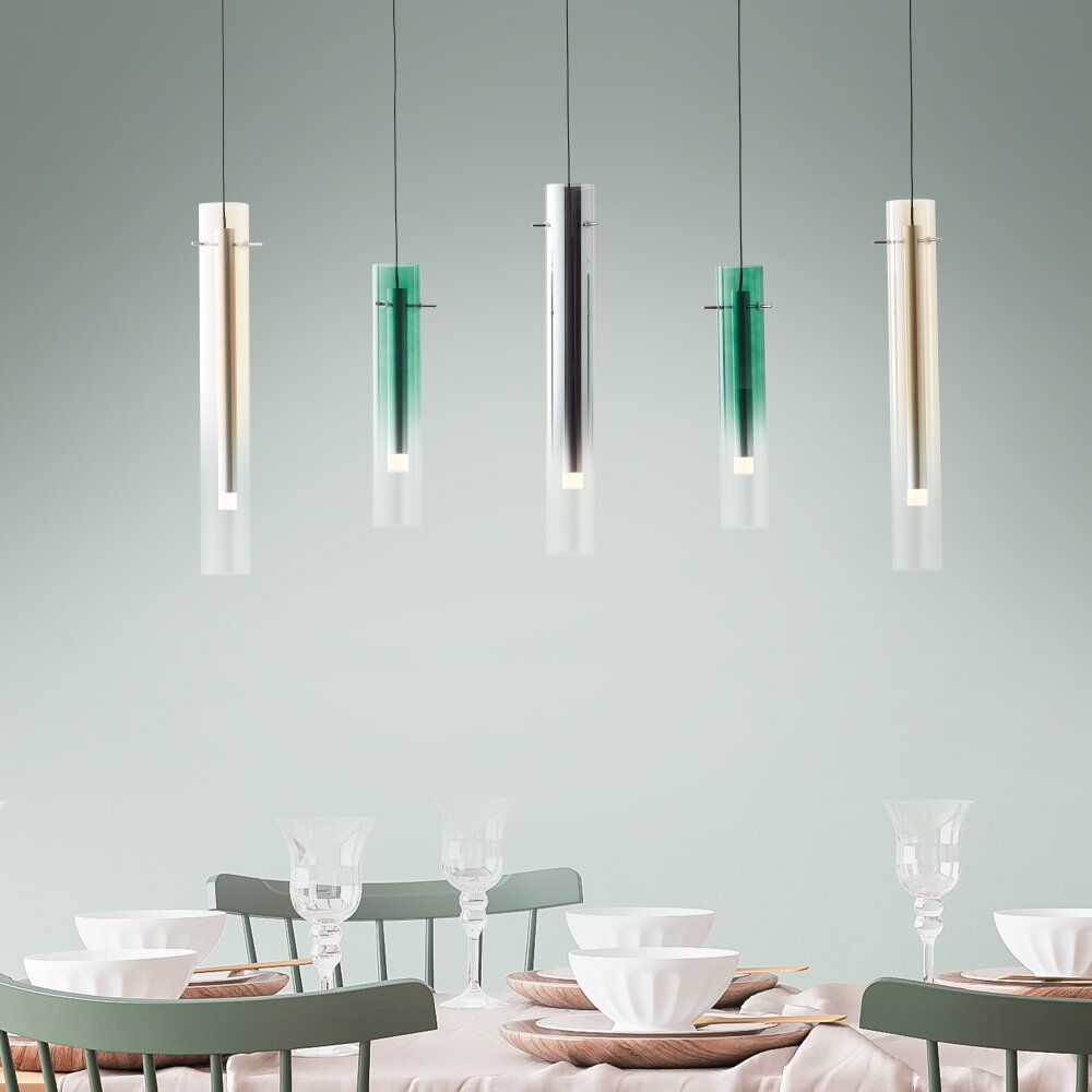 Brilliant Inez Hanglamp LED Zilver, 5-lichts main product photo