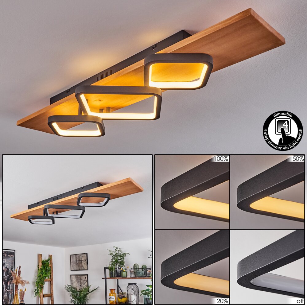 Pompu Plafondlamp LED Natuurlijke kleuren, Zwart, 1-licht main product photo