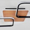 Tiutiella Plafondlamp LED Bruin, houtlook, Zwart, 1-licht