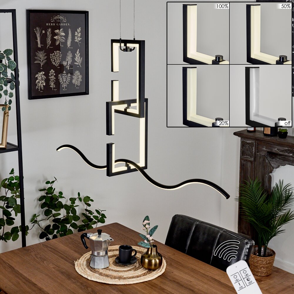 Chlak Hanglamp LED Zwart, 3-lichts, Afstandsbediening main product photo
