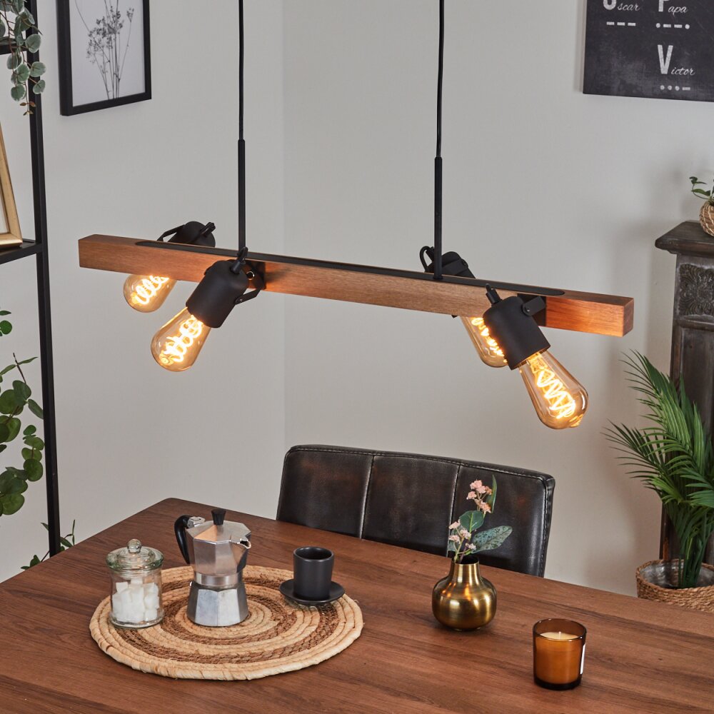 Kouk Hanglamp Natuurlijke kleuren, Zwart, 4-lichts main product photo