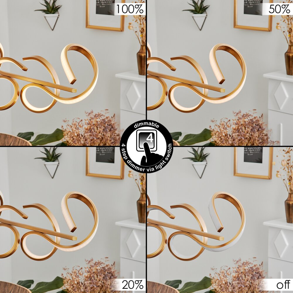 Lavaca Hanglamp LED Messing, 4-lichts