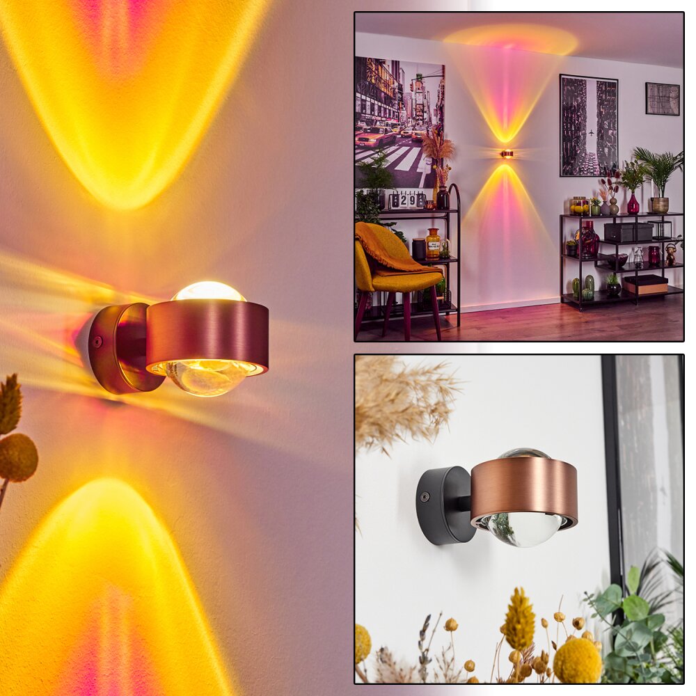 Sapri Muurlamp Koperkleurig, Zwart, 1-licht main product photo