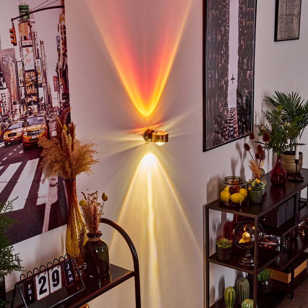 Sapri Muurlamp Koperkleurig, Zwart, 1-licht