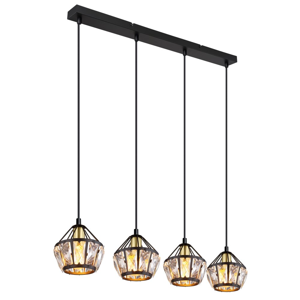 Globo LOIS Hanger Messing, Zwart, 4-lichts main product photo