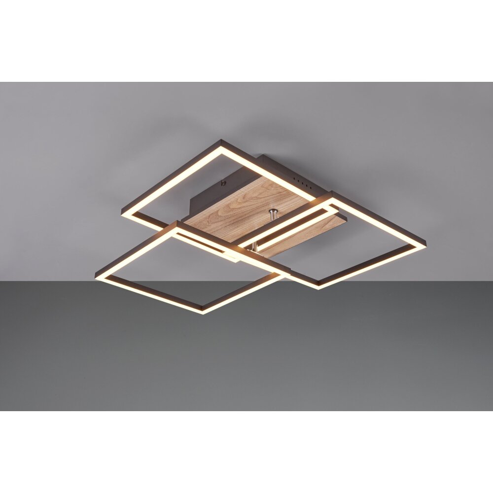 Reality Mobile Plafondlamp LED houtlook, Zwart, 1-licht, Afstandsbediening main product photo