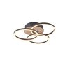 Reality Circle Plafondlamp LED houtlook, Zwart, 1-licht, Afstandsbediening