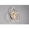 Reality Circle Plafondlamp LED houtlook, Zwart, 1-licht, Afstandsbediening